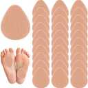 30 Pcs Metatarsal Foot Pads for Pain Relief, 0.2" Thick Felt Ball of Foot Cushion for Women and Men Non Slip Metatarsalgia Mortons Neuroma Forefoot and Sole Pads for Shoes High Heels-Skin Color