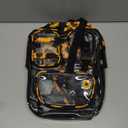 Mini Clear Backpack for Stadium Approved 12x6x12, Small Transparent Backpacks Plastic See Through Clear Bag for Kids Grils Women for Sporting Event, Concerts, Work, Festival (Sunflower)
