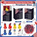 Cinnvoice 24 Set Bulk 4th of July Party Favors Gifts Patriotic Duck 250th Anniversary Independence Day Duck Mini Resin Ornaments Memorial Day Party Decor