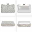 Women Sparkly Rhinestone Clutch with Chains, Glitter Evening Handbag Purse Shoulder Bag for Wedding Party Prom