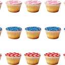 15pcs Edible Round Cupcake Toppers, 2in/5cm Pre-Cut Wafer Paper Hawaiian Cupcake Decorations Hibiscus & Leaf Birthday Cartoon Theme Decor Supplies for Hawaii Party (3 Styles)
