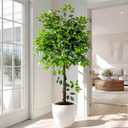 Erimda 5ft Artificial Ficus Tree for Home Decor, Faux Silk Plants Faux Plant Fake Silk Trees with Pot for Indoor House Living Room Office Garden
