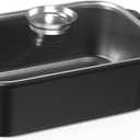 CAROTE 15.9 Inch Roasting Pan with Lid, Rectangular Nonstick Roaster Pan for Ovens, Large Pot Roast Roasting Pan with Lid, Induction & Gas Stove Compatible, PFOA Free