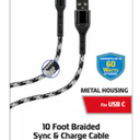 Adaptive Fast Charger Wall Charger, 10 Foot Braided Sync
