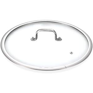 Stainless Steel Glass Lid for 11 Inch Pans and Pots, Tempered Cover for Cooking Pans, Dishwasher & Over Safe up to 400°F, 28 cm