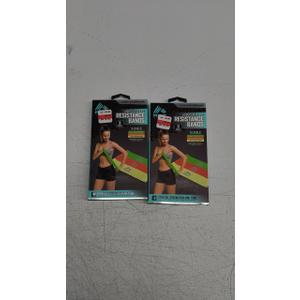 RBX Looped, Latex Free Resistance Bands, three Levels, Light, Medium, Heavy. Toning and Stretch Bands 2 Pack, 6 total bands