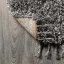JONATHAN Y Mercer Shag Plush Tassel Charcoal Runner Rug, 2x8, Contemporary, Modern, Easy-Cleaning for Living Room, Bedroom, Kitchen, Pet Friendly, Non-Shedding (MCR100B-28)