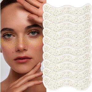 10 Pcs Face Glitter Freckles Patches, Gold Sparkle Face Makeup Patches, Long-Lasting Waterproof for Women (01#)