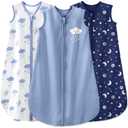 Yoofoss Baby Sleep Sack 12-18 Months Baby Wearable Blanket 100% Organic Cotton 2-Way Zipper TOG 0.5 Toddler Sleeping Sack 3 Pack, Lightweight Sleep Sacks for Babies, Lar