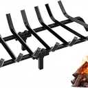 FEED GARDEN Fireplace Grate 30 inch Heavy Duty Fireplace Log Holder, 1/2" Solid Steel Bar Fire Pit Grate for Indoor Outdoor, Wood Stove Fireplace Accessories Wrought Iron Firewood Burning Rack