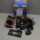 AT&T CL82267 DECT 6.0 2-Handset Cordless Phone for Home with Answering Machine, Call Blocking, Caller ID Announcer, Intercom and Long Range, Black & Wood Grain Finish