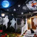 Halloween Decorations Outdoor Indoor Creepy Cloth 4 Pcs Black 2 Pcs White Spooky Scary Halloween Deco for Party, Garden, Yard, Home, Pathway, Door 6 Pcs 30x72 inch