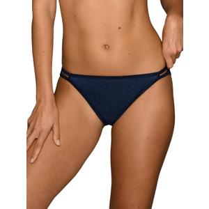 Vanity Fair Women's Illumination String Bikini Panties, Silky Stretch & Satin Trim 5, Ghost Navy