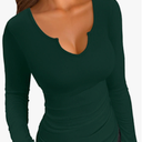 VICHYIE Womens Tops V Neck Summer Short Sleeve Casual Slim Fitted Tshirt Size S