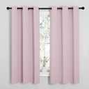 NICETOWN Room Darkening Curtains for Kitchen, Baby Pink, Set of 2, 42 inches Wide by 50 inches Long, Window Treatment Thermal Insulated Solid Grommet Room Darkening Curtains/Drapes for Bedroom