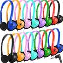 CN-Outlet 100 Pack Classroom Headphones Bulk for Kids School Class Set Headsets for Students Teens Toddler Children and Adults, Wholesale Wired Earphones-Upgrade 10 Mixed Colors