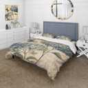 Duvet Cover 3 Piece Set - Ultra Soft Hypoallergenic All Season Microfiber Bedding Set - Butterfly Blue Garden II - Traditional Machine Washable Blue Duvet Cover Set - King Size (King + 2 Shams)