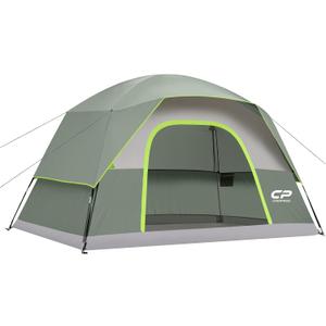 CAMPROS CP Tents for Camping 6 Person Tent Waterproof Windproof Double Layer Family Camping Tent, Easy Setup Dome Tent with Large Mesh Windows & Wider Door for Outdoor Camping & Hiking