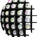 Golf Ball Display Case Acrylic, Spherical Golf Ball Display Rack, Golf Ball Display Case Wall Mounted, Golf Ball Case Display up to 26 Golf Balls,Black