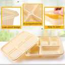 Havawish 120 Pack(240 Pcs) 5 Compartments 40.6oz Compostable Plate with Lid