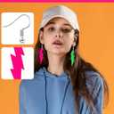 7 Pairs 80s 90s Neon Earrings for Women, Lightweight Colorful Acrylic Statement Earrings, Big Hoop Designs, Comfortable for Retro Outfits, Glow Parties & Music Festivals