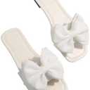Verdusa Women's Bowknot Flat Sandals Summer Open Toe Slide Slip On Sandals, size 37