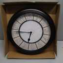 Presentime & Co. 12.6" Illuminated Farmhouse Wall Clock, Silent Battery Operated Night Light Wall Clock with Smart LED Sensor for Living Room, Bathroom, Kitchen, Home Office, Oil Rubbed Bronze Finish