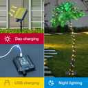 Lightshare 7FT Gorgeous Solar Palm Tree Artificial Tree, 152LED Lights, Decoration for Office, Home, Party, Christmas, Nativity, Outdoor Patio