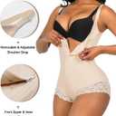 YIANNA Fajas Colombianas Shapewear for Women Postpartum Tummy Control Body Shaper Butt Lifter Bodysuit (Beige, M)