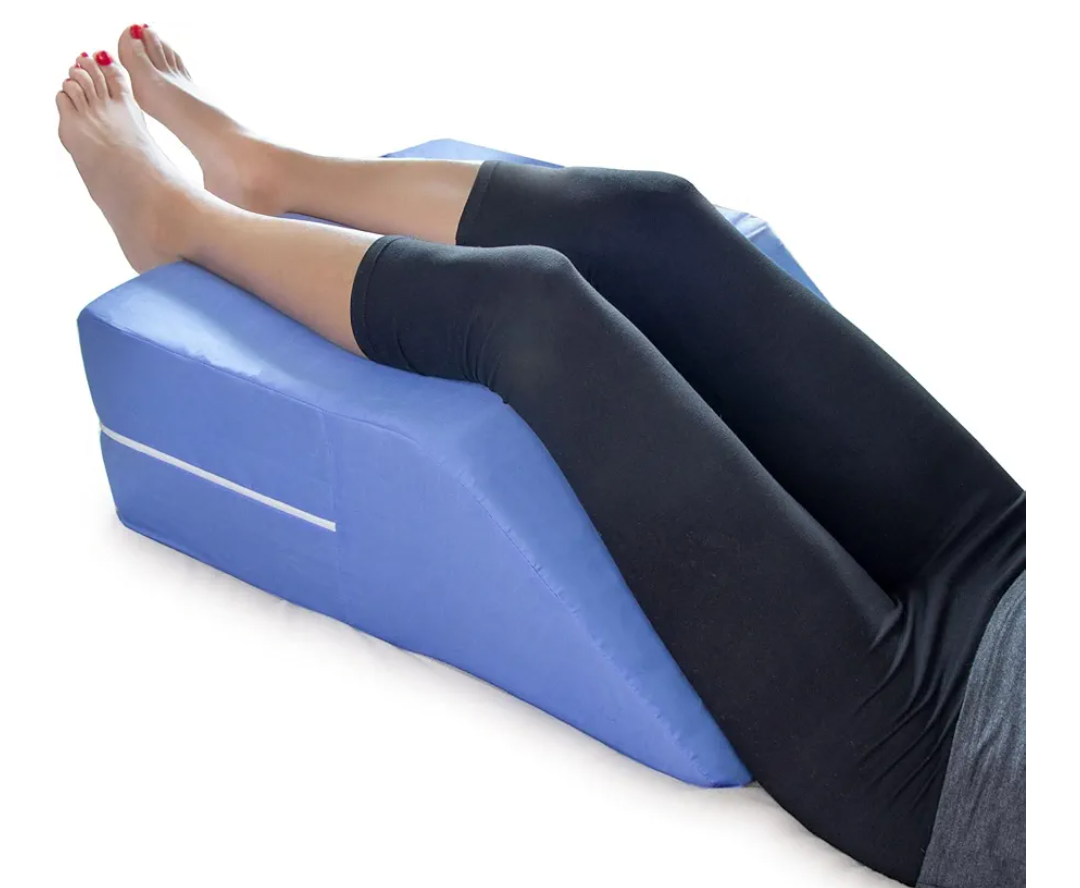 DMI Firm Leg Wedge Pillow for Back Pain Relief (FSA Eligible), High-Density Foam, Bed Wedge Pillow For Legs Elevation, Knee Pain, Post Surgery Pillow, Circulation and Swelling, Pregnancy, Blue