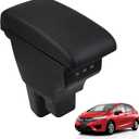Consoles Armrest Compatible with Honda Fit Jazz 2009-2013 Center Console Box with USB Charge Armrest Box Accessories Black