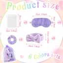 Fanfanwin 36 Pcs Sleepover Party Supplies for Girl Spa Slumber Birthday Favors Throw Blanket Pillow Eye Mask Headband Scrunchies (Solid Color,Multicolor), 11.8 Inches