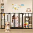 29"-58" Extra Wide Baby Gate, No Drilling Auto Close Dog Gate, Black