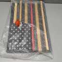 Large American Flag Challenge Coin Wall Display Holder, Solid Wood 3 Rows Thin Red Line Firefighter Coin Display Rack Stand, Holds 30 Coins, Ideal for First Responders Military Veterans