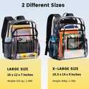 Vorspack Clear Backpack Heavy Duty - Extra Large Clear Book Bag with Multi-pockets See Through Backpack for College Workplace Travel - Black