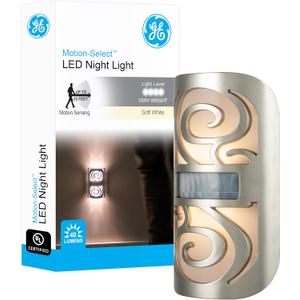 GE LED Motion Sensor Night Light, Motion-Boost,Plug-in, Dusk-to-Dawn, Energy Efficient, UL-Certified, Ideal Nightlight for Bedroom, Bathroom,Kitchen, Hallway,58559, Bronze Swirl, Pack