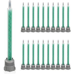 20PCS Epoxy Mixing Nozzles, 16-Element, 3.58-Inch Static Mixer Tips for 50ml Cartridges, Compatible with 2-Part Adhesives (1:1 & 2:1 Ratio) & Leak-Proof for Resin & Glue