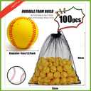 Wettarn 100 Pcs Mini Training Foam Baseballs Soft Baseballs with Storage Bag Practice Ball for Hitting Pitching Machines Batting Accuracy Indoor Outdoor Sports Players Play