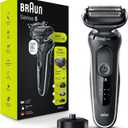 Braun Electric Razor for Men, Waterproof Foil Shaver, Series 5 5050cs, Wet & Dry Shave, with Beard Trimmer and Body Groomer, Rechargeable, Charging Stand Included, Blue