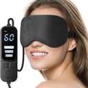 Ezona Heated Eye Mask, Warm Eye Compress Mask, USB Electric Eye Heating Pad with Temperature & Timer Control, Dry Eye Mask for Dry Eyes Blepharitis Sinus Migraine Stye MGD Puffiness Black