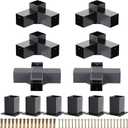 TOCRETOARE Pergola Kit, 4-Way and 3-Way Bracket Set, Powder-Coated 4" x 4" (Actual: 3.5x3.5 Inch), Hardware for Outdoor Wood Pergolas, Gazebo, Sheds (12 pcs)