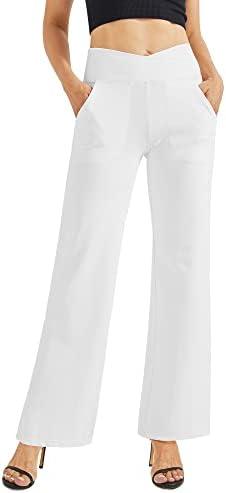 G4Free Wide Leg Pants for Women Loose Yoga Pants with Pockets Petite/Regular/Tall Stretch Casual Lounge Pants medium