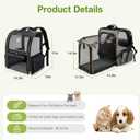 Lekebobor Large Cat Backpack Carrier Expandable Pet Carrier Backpack for Small Dogs Medium Cats Fit Up to 18 Lbs, Dog Backpack Carrier, Foldable Puppy Backpack Carrier for Travel,Black