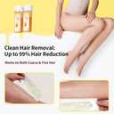 Waxfans Roll On Wax Refill,Wax Roller Refill for Hair Removal,Quick Melting - For Coarse and Fine Hairs.with 2 Honey Waxing Rollers, 50 Waxing Strips(Honey)