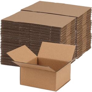 Rempry 100 Pack 4x4x2 Shipping Boxes Brown, Small Corrugated Cardboard Box for Mailing, Packaging Small Business, Kraft Mailer Gift Boxes