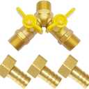 Brass 3 Way Shut Off Valve 1/2" Hose Barb Fitting Y Shaped Ball Valve,Split Design Thread Connect 2 Switch Valve for Water Fuel Air