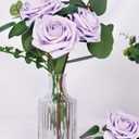 N&T NIETING Artificial Flowers, 50pcs Lavender Fake Rose Flowers with Stem for DIY Wedding Bouquets Centerpieces Arrangements Party Baby Shower Home Decorations