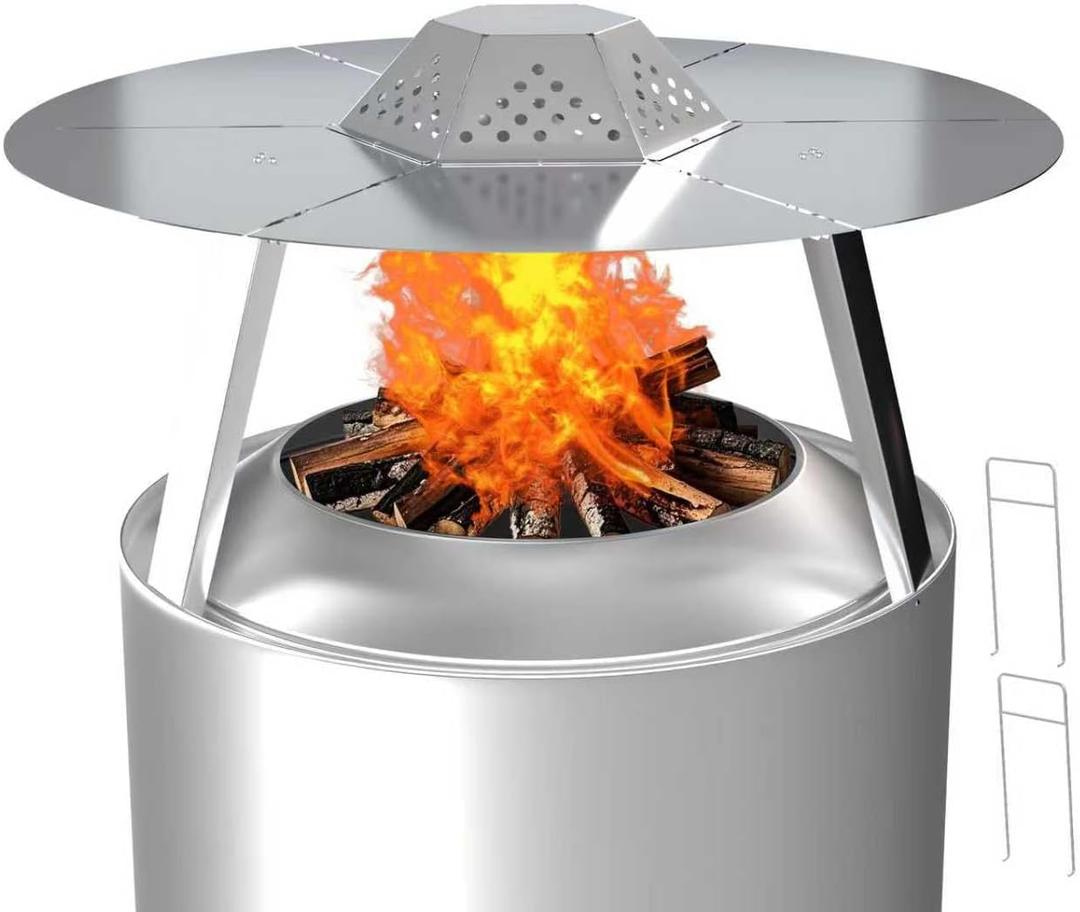 Heat Deflector for Solo Stove Yukon 27", 304 Stainless Steel Heat Diffuser with Handle & Legs,Heat Radiation for Wider Warmth Area, Compatible with Yukon 27" Outdoor Fire Pits, for Backyard, Camping