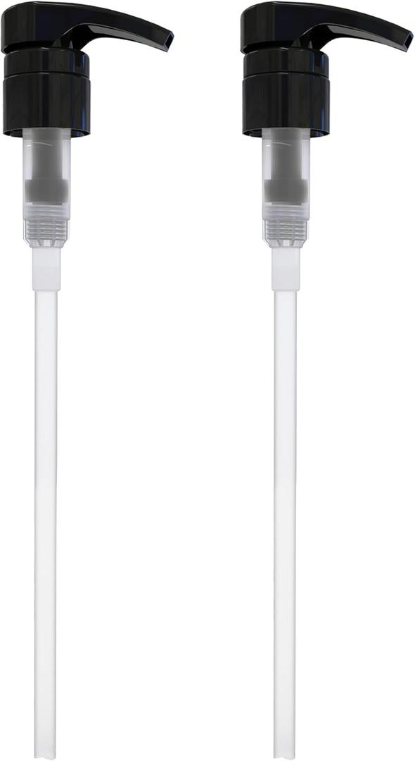 BRIGHTFROM Universal Dispensing Pump, Perfect for Shampoo & Conditioner 1 L (33.8 OZ) - Fits Most Bottles or Any Refillable Bottles from 12oz to 33.8oz with 28/410 Neck Size, Black (Pack of 2)