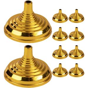 Operitacx Flag Pole Base Mini Desk Flag Holder Stand for Small 4X6 Flags Decorative Stand Base for Office Desk Table Centerpieces Party and Event Displays (10Pcs Golden)